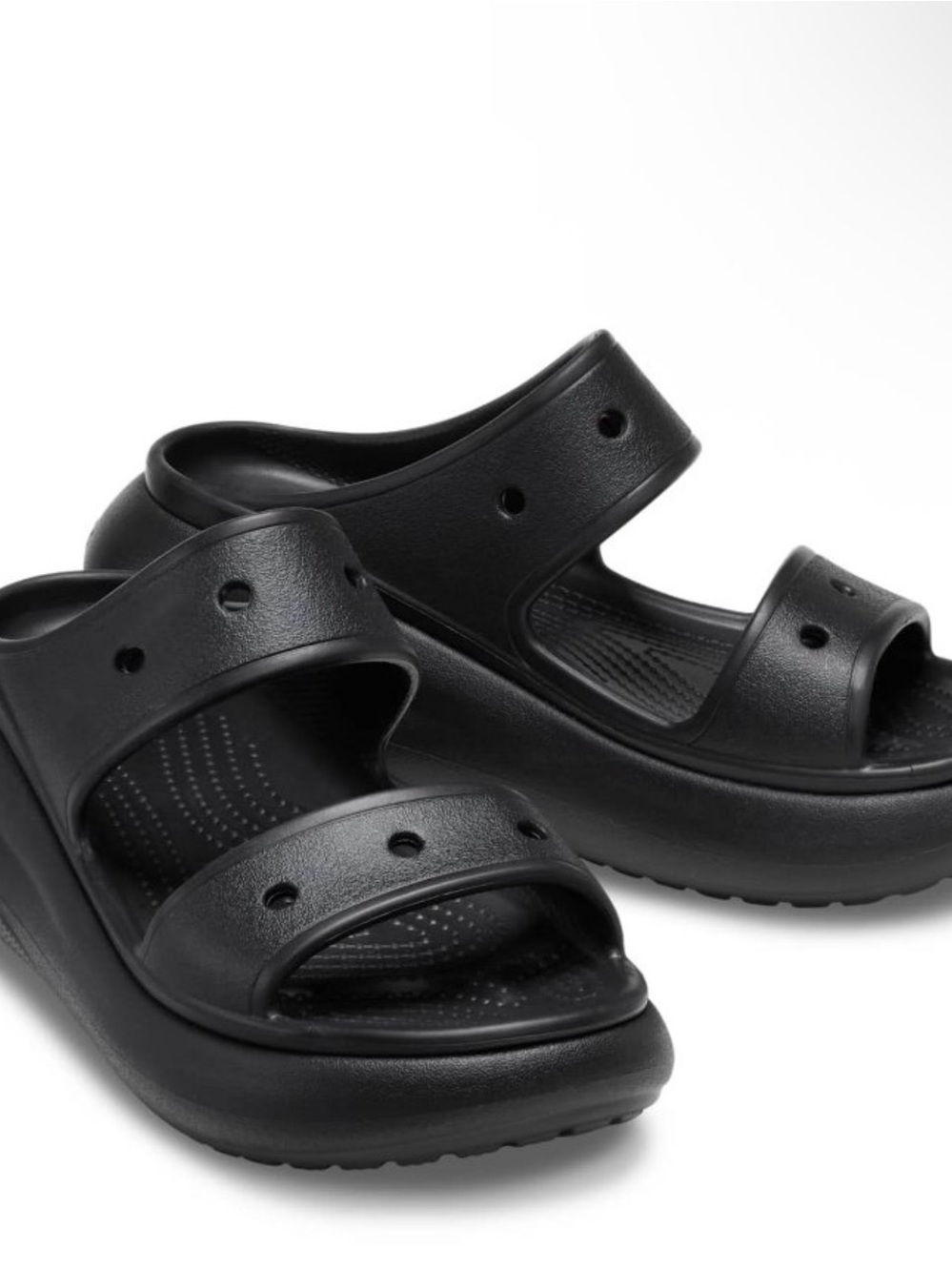 CROCS Women's Black Crush Platform Slide Sandals